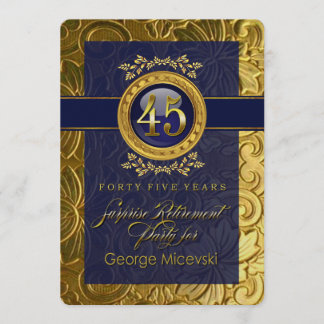 ローレン4エレガントグラマーエンボス退職パーティー 招待状