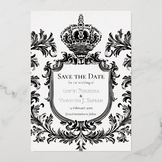 ローレ華美ルとフィ結婚リグリー 箔招待状 (正面)