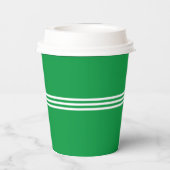 ローレ葉ル文字、ビーガンと緑ストライプの3つの 紙コップ (裏面)