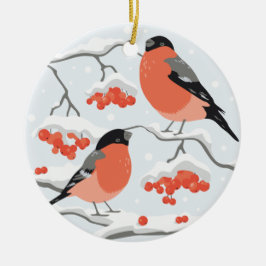 ローワンの枝のブルフィンチ セラミックオーナメント