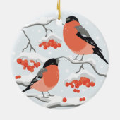ローワンの枝のブルフィンチ セラミックオーナメント (裏面)
