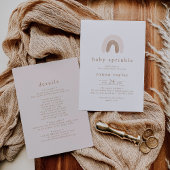 ローワンガールユニークピンクボホレインボーベビースプリンクル 招待状