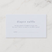 ローワンボーイブルーシンプルベイビーシャワーオムツラッフル エンクロージャーカード (正面)