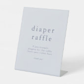 ローワンボーイブルーシンプルベイビーシャワーオムツラッフル 台座サイン (正面)