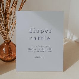 ローワンボーイブルーシンプルベイビーシャワーオムツラッフル 台座サイン