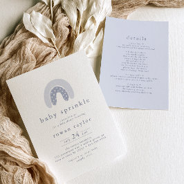 ローワンボーイユニークブルーボーホレインボーベビースプリンクル 招待状