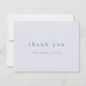 ローワンユニーククラシックブルーミニマルモダンリストシンプル サンキューカード (正面)