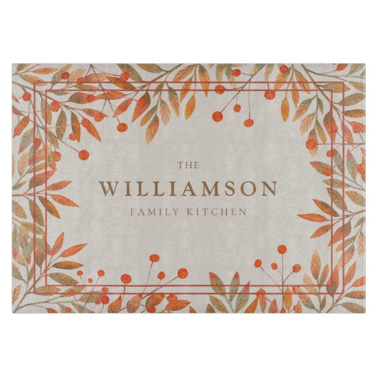 ローワンレッドベリー&紅葉植物学 カッティングボード (正面)