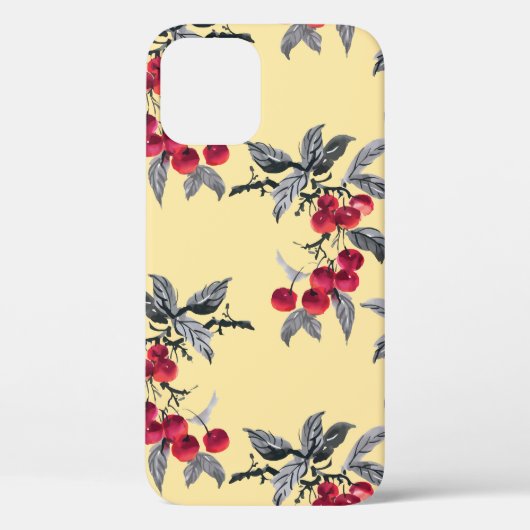 ローワン植物:水色イエローシームレス Case-Mate iPhoneケース (裏面)