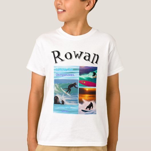 ローワン+サーフィンチンパンジー Tシャツ (正面)