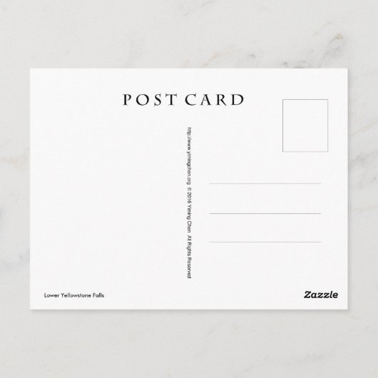 ローワーイエローストーン滝 ポストカード (裏面)