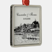 ローワーズオンリバーウィズボートハウスブラック メタルオーナメント (右)