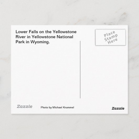 ローワー・フォール・イエローストーン ポストカード (裏面)