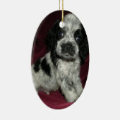 ローンのアメリカン・コッカー・スパニエルの子犬、アポロ セラミックオーナメント (右)