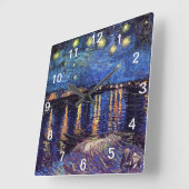 ローンの上のスターリー·ナイト、ヴィンセント·ヴァン·ゴッホ スクエア壁時計 (傾斜)