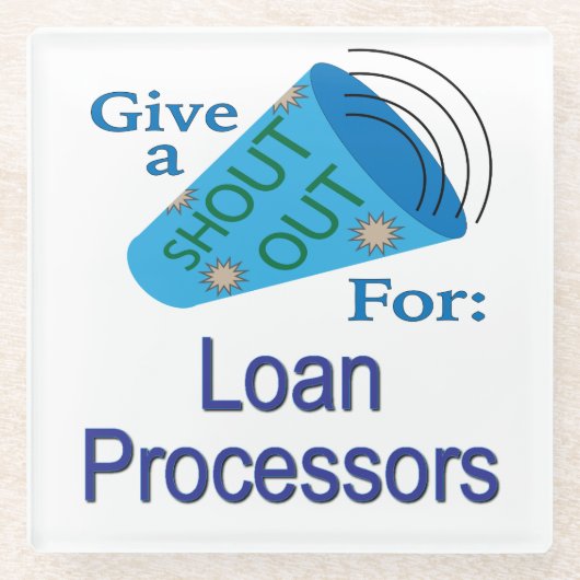 ローンの処理業者に大声で言う ガラスコースター (正面)