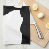 ローンウルフが丘に立つ キッチンタオル (四つ折り)