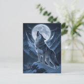 ローンウルフが雪の頂上を支配 ポストカード (スタンド正面)