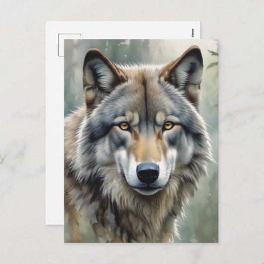 ローンウルフやる気を起こさせるア感動的ート シーズンポストカード (正面/裏面)