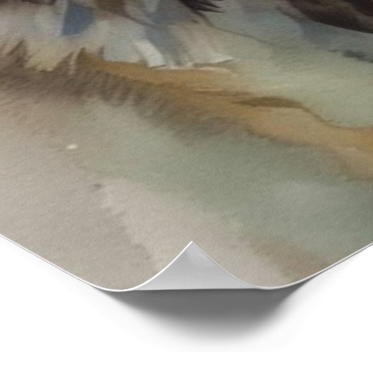 ローンウルフやる気を起こさせるア感動的ート ポスター (角)