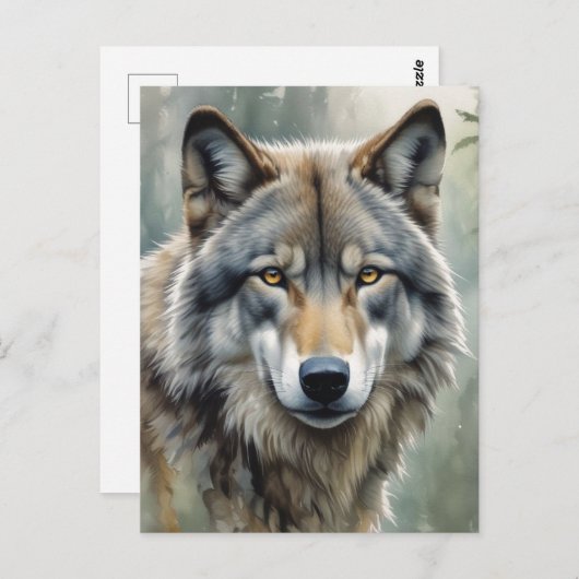 ローンウルフやる気を起こさせるア感動的ート ポストカード (正面/裏面)