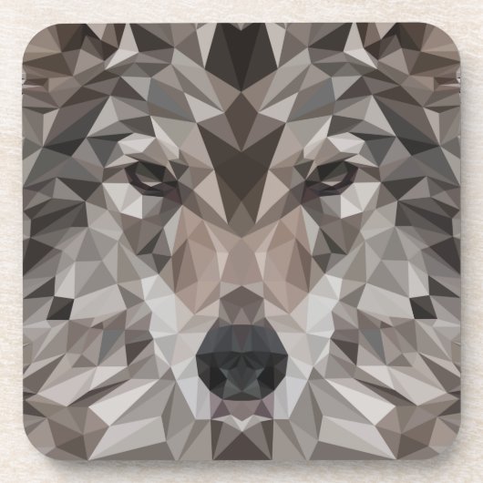 ローンウルフジオメトリックポートレート コースター (正面)