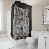 ローンウルフジオメトリックポートレート シャワーカーテン (インサイチュ)