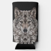 ローンウルフジオメトリックポートレート スリム缶クーラー (裏面)