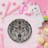 ローンウルフジオメトリックポートレート ペーパープレート (パーティー)