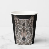 ローンウルフジオメトリックポートレート 紙コップ (正面)