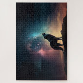 ローンウルフハウリングアットカラフルネブラジグソーパズル ジグソーパズル (縦)