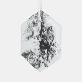 ローンウルフ野生動物自然アート ガラスオーナメント (正面左)