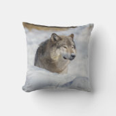 ローンウルフ・イン・スノー クッション (正面)