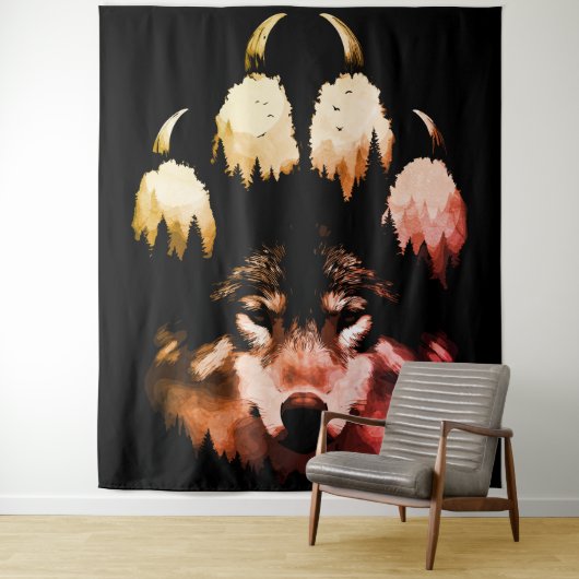 ローンウルフ。ワイルドソウル タペストリー (インサイチュ)