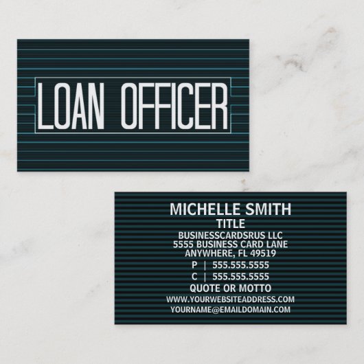ローンエレガントオフィサーストライプビジネスカード 名刺 (正面/裏面)