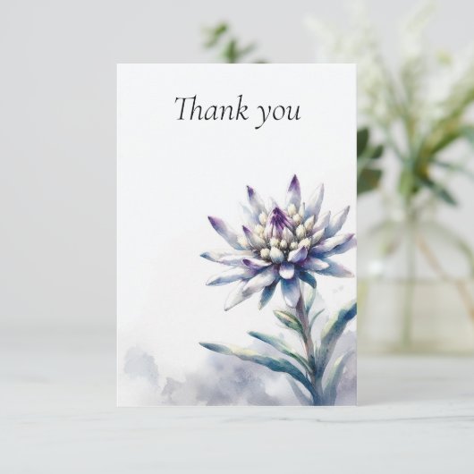 ローンエーデルワイスウォーターカラーサンキューカード サンキューカード (スタンド正面)