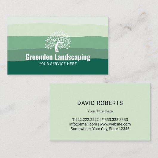 ローングリ気にーンシェーズツリーロゴ造園 名刺 (正面/裏面)