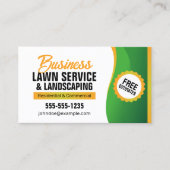 ローンケア&造園モーニングサービスグリーンオレンジ 名刺 (正面)