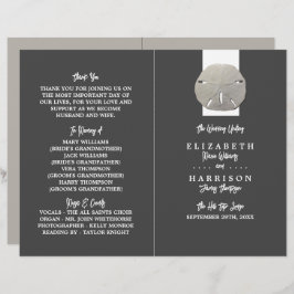 ローンサンドドル、チャコールグレー、結婚式 プログラム