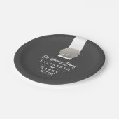 ローンサンドドル – 木炭グレー – ビーチ結婚式 ペーパープレート (アングル)