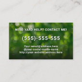 ローンサーカスタムビス造園ヤード気に 名刺 (裏面)