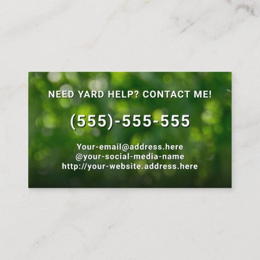 ローンサーカスタムビス造園ヤード気に 名刺 (裏面)