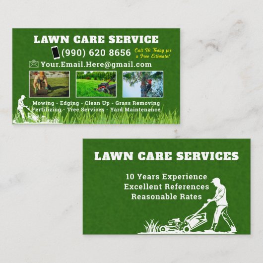 ローンサー気にビス造園サービスの草刈 名刺 (正面/裏面)
