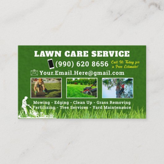 ローンサー気にビス造園サービスの草刈 名刺 (正面)