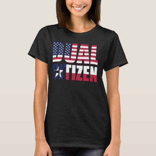 ローンスターおもしろい州テキサス州二重市民 Tシャツ (正面)