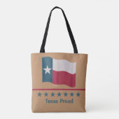 ローンスター国旗テキサス州誇りを持ったワード赤白青 トートバッグ (裏面)