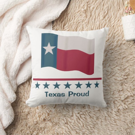 ローンスター国旗テキサス州誇りを持った言葉白に赤い青 クッション (ブランケット)