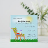 ローンチェアの夏時間BBQのパーティー 招待状 (スタンド正面)