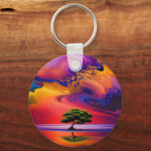 ローンツリーインウォーターカラフル空 キーホルダー (裏面)