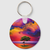 ローンツリーインウォーターカラフル空 キーホルダー (裏面)